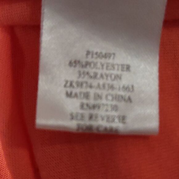 Almost Famous Coral colored top, with peekaboo cutouts, Size S - Picture 8 of 8